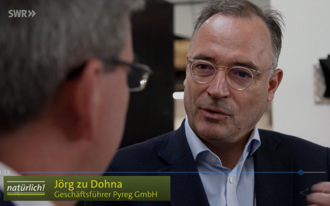 ARD TV focuses on Carbon Removal with PYREG – an inter­view with Jörg zu Dohna (CEO)